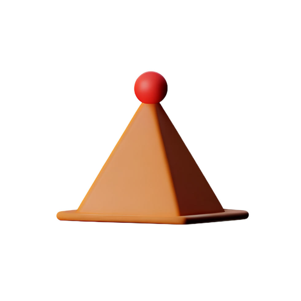 pyramid 3d rendering icon illustration png