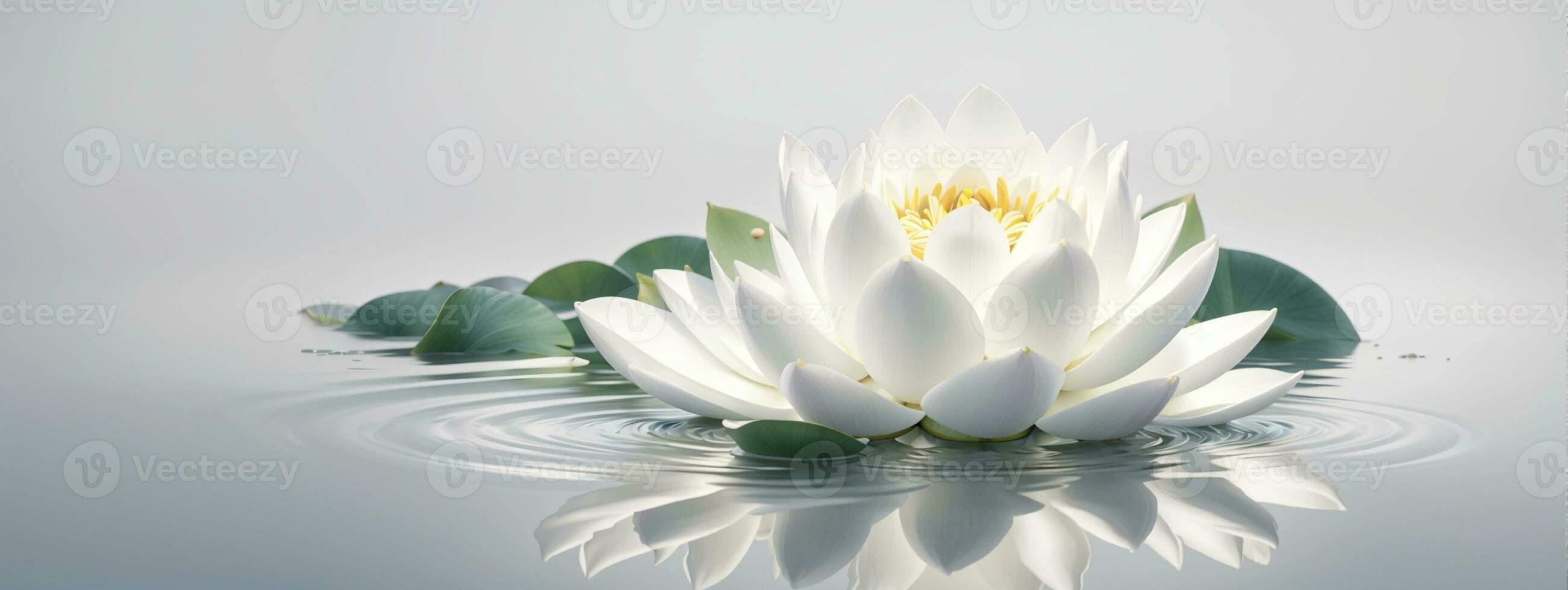 Zen flower lotus in water. AI generated photo