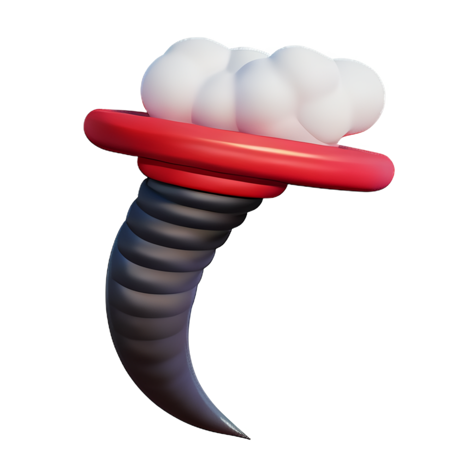 tornado 3d rendering icon illustration png
