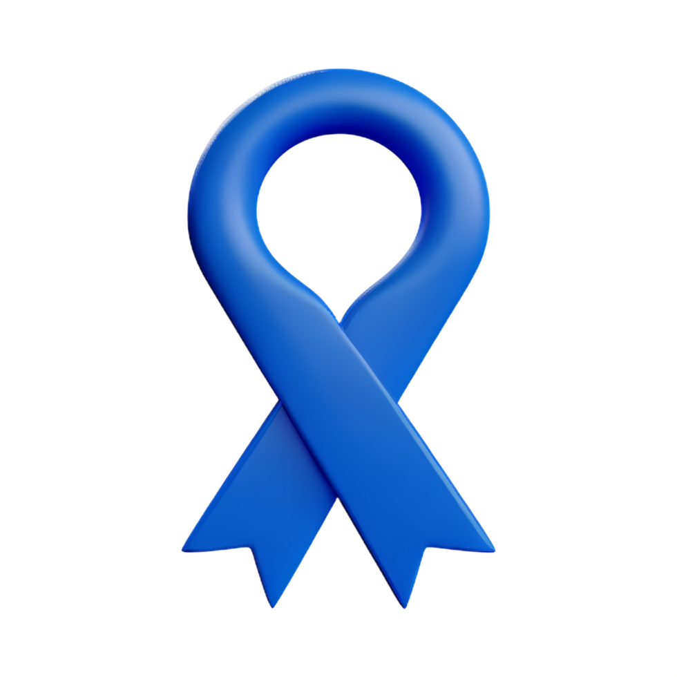 blue ribbon 3d rendering icon illustration png