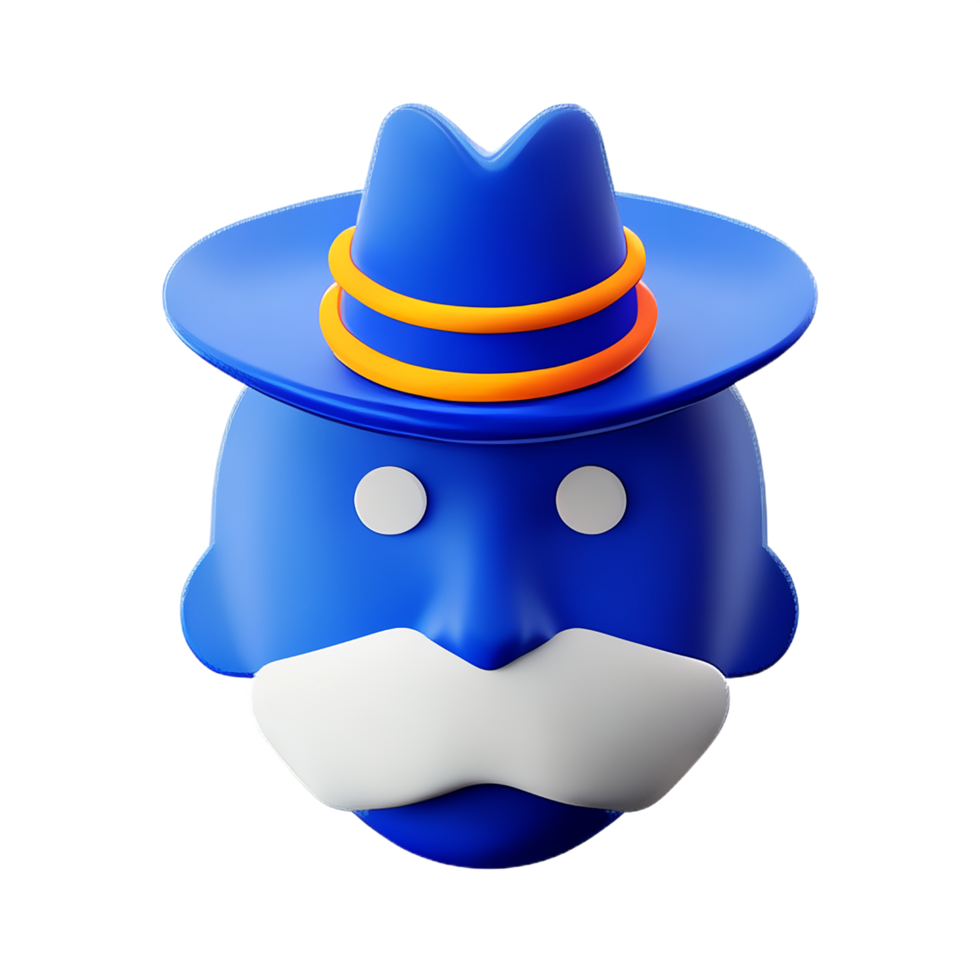 detective face 3d rendering icon illustration png