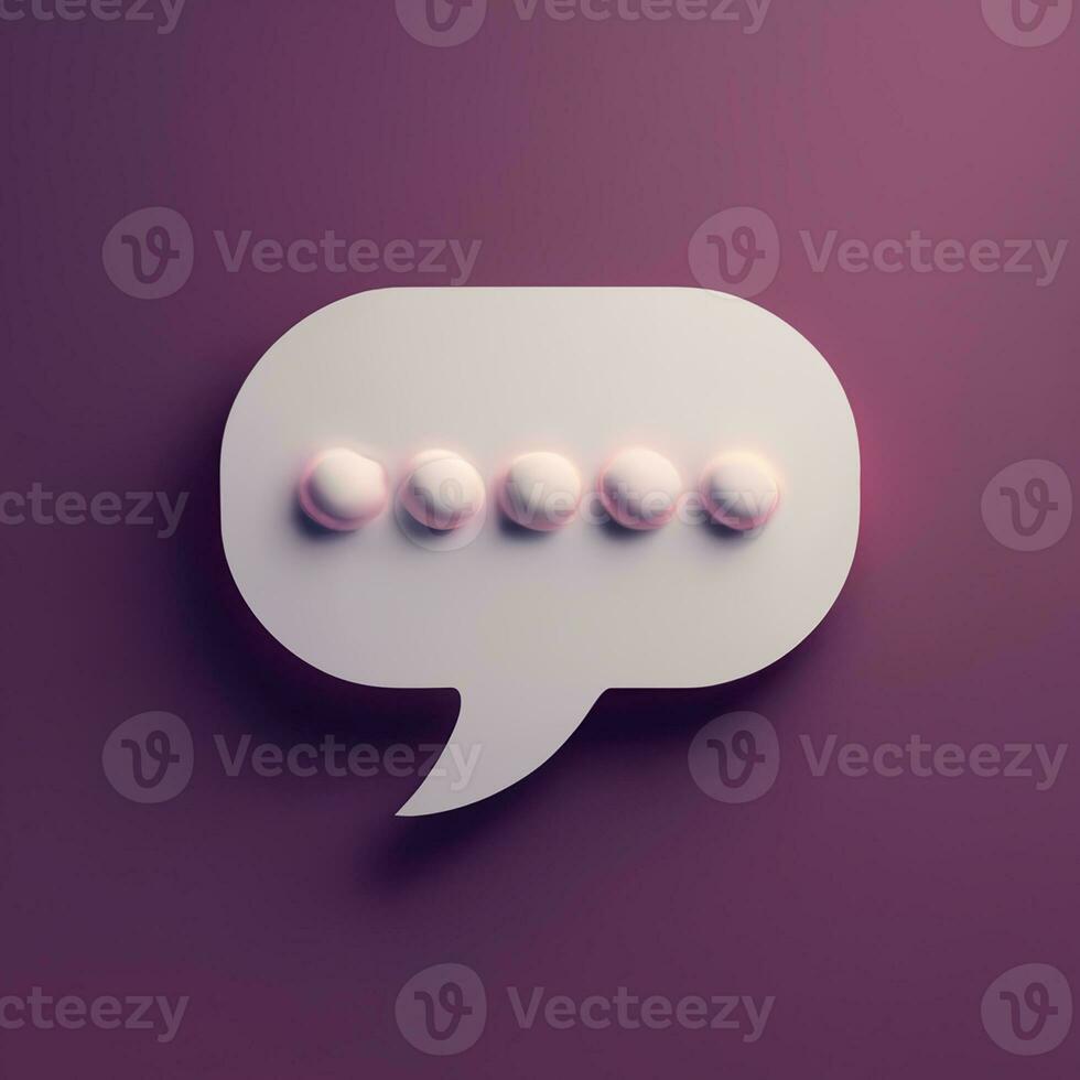 3d illustration speech bubble. cute color conversation bubble. symbol of communication, message photo