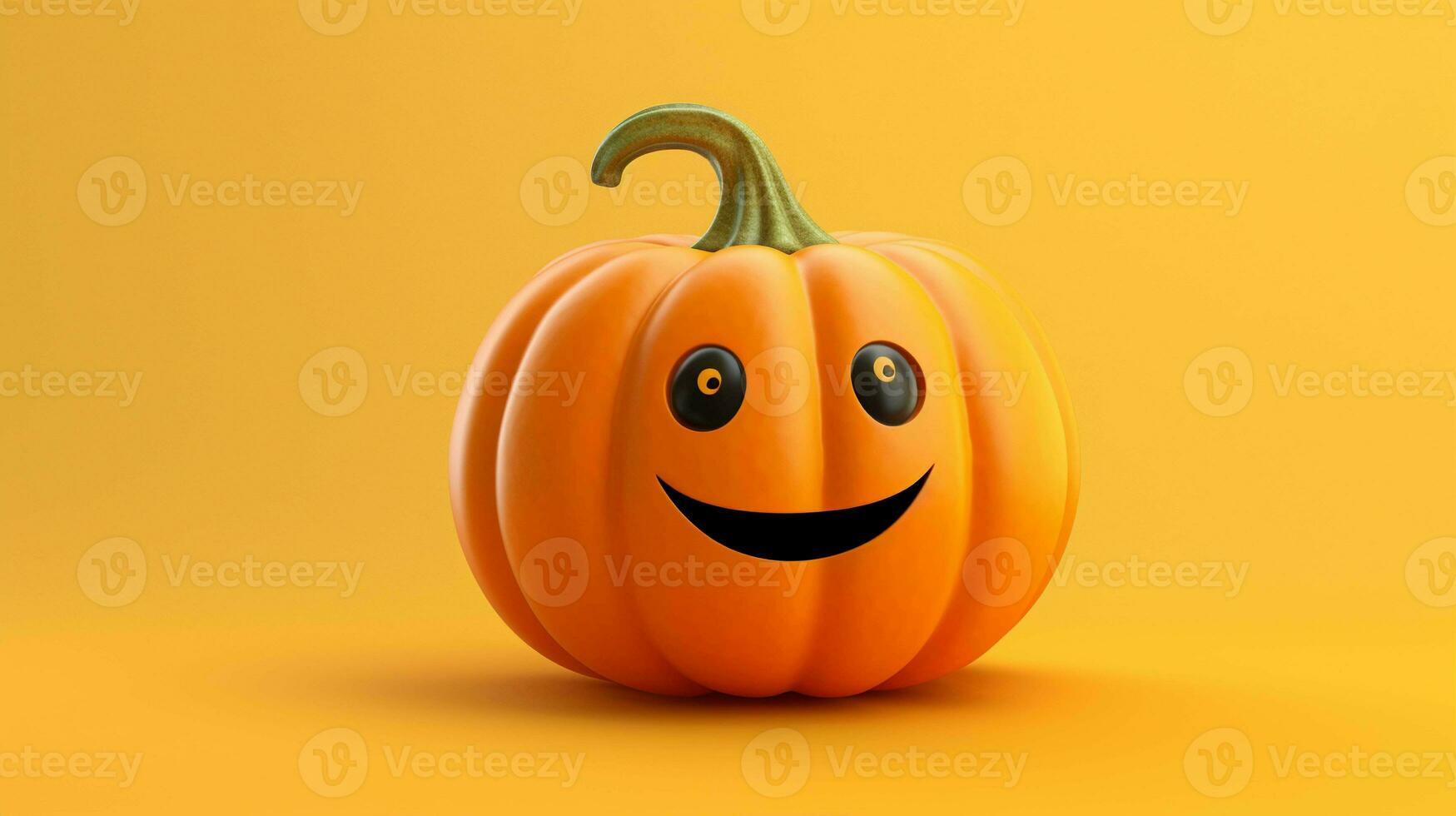 Cute Pumpkin on Pastel Background. Perfect Seasonal Charm for All Your Autumn and Halloween Needs photo