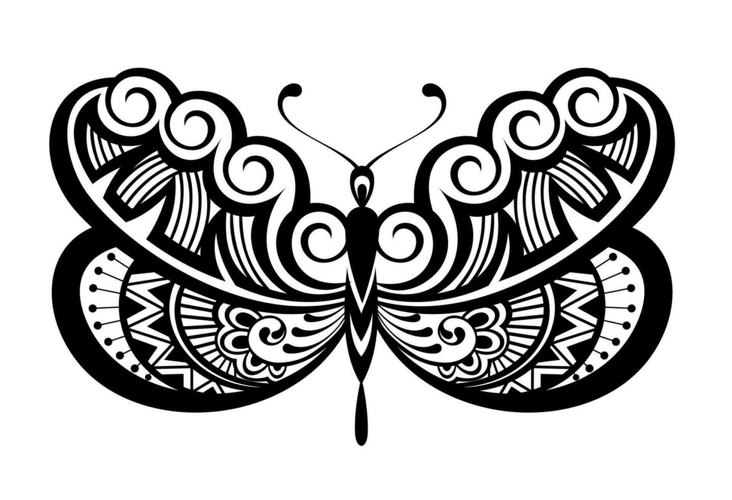 Closeup design element black butterfly vector