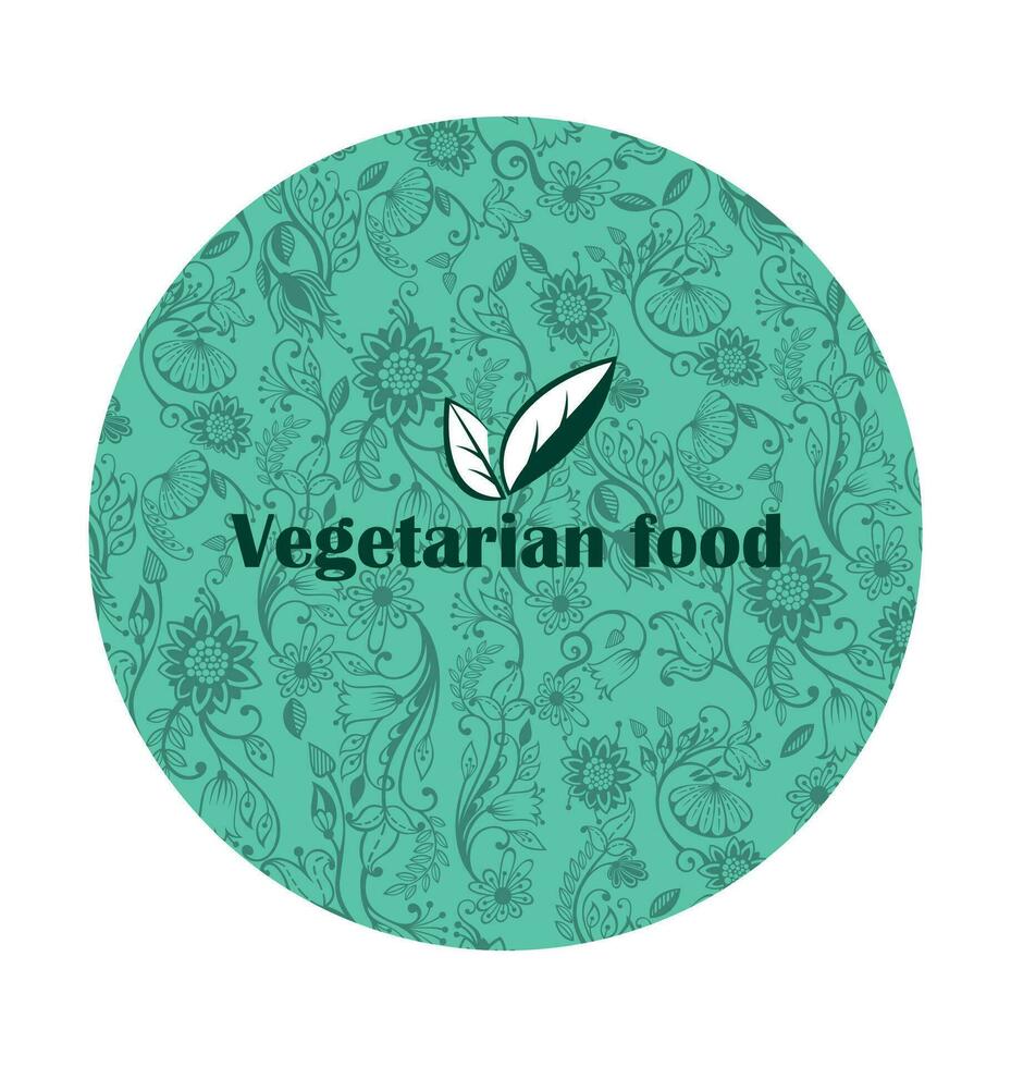 Floral background for vegetarian food design vector