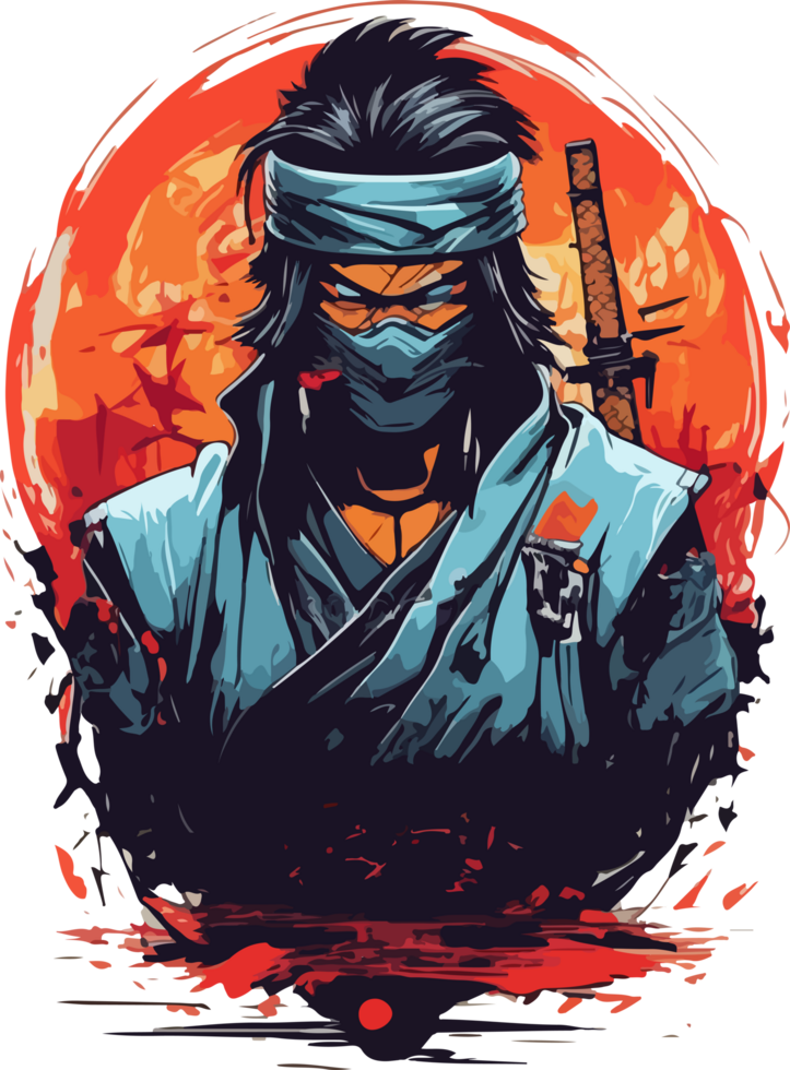 shinobi logotyp redo till skriva ut ai generativ png