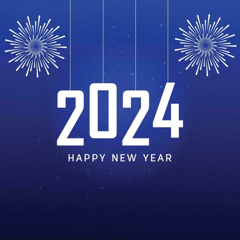 contento nuevo año 2024 - festivo nuevo años víspera fiesta antecedentes saludo tarjeta vector