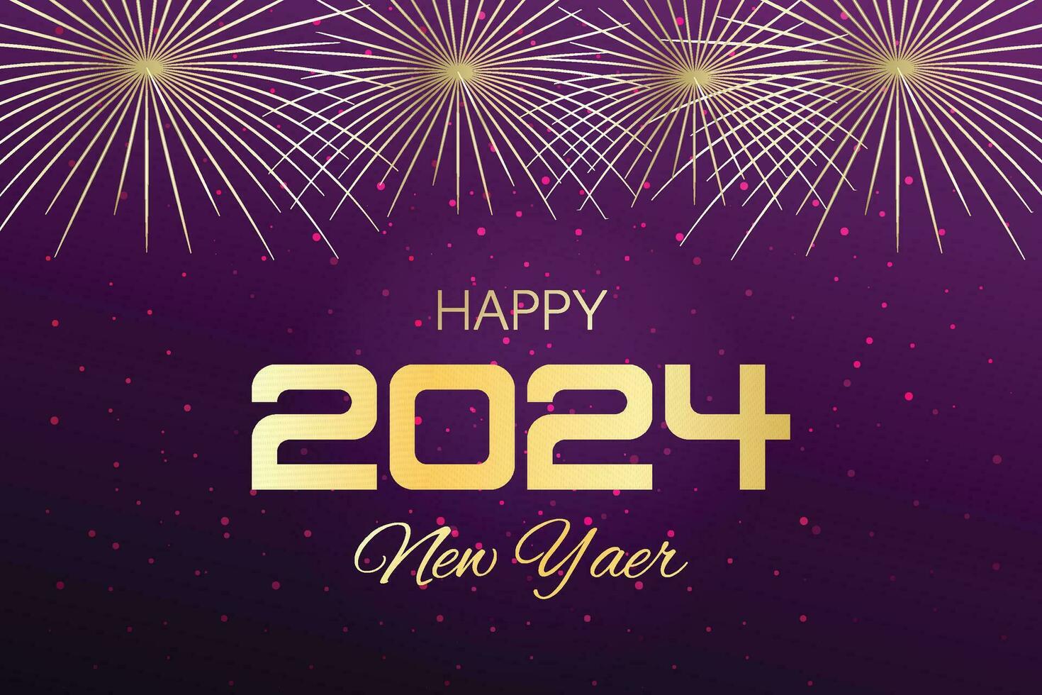 saludo tarjeta contento nuevo año 2024. vector