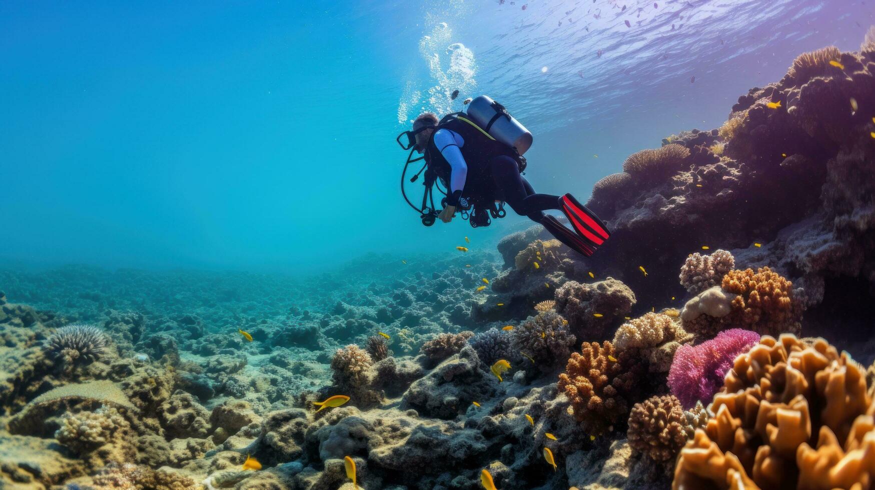 Scuba diving in red sea photo