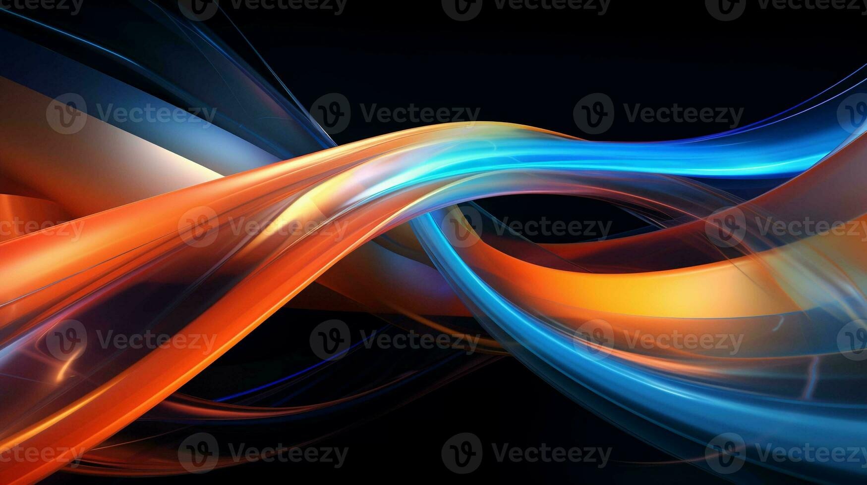 Vibrant 3D Abstract. Colorful, Dynamic, Elegant Shapes with Mesmerizing Glowing Effects photo