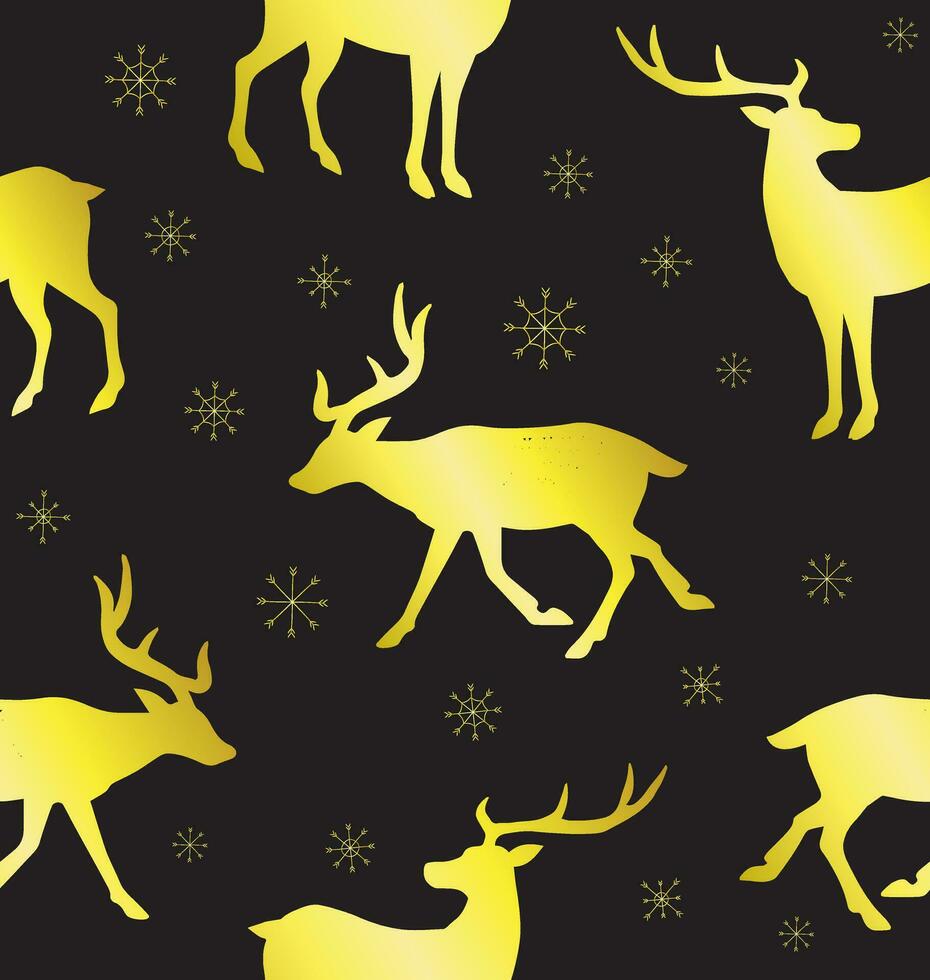 Vector seamless pattern of hand drawn flat deer