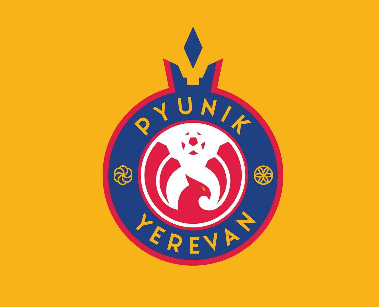 fc pyunik Erevan club logo símbolo Armenia liga fútbol americano resumen diseño vector ilustración con amarillo antecedentes