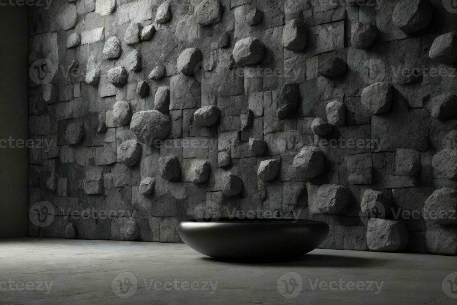 Old wall texture cement dark black gray background abstract grey color design are light with white gradient background.. AI generated photo