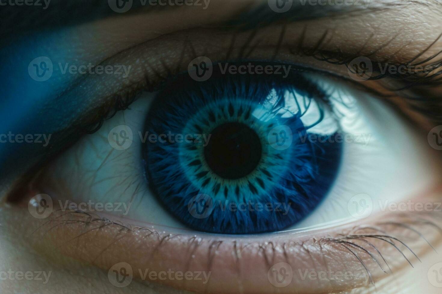 blue eye. AI generated photo