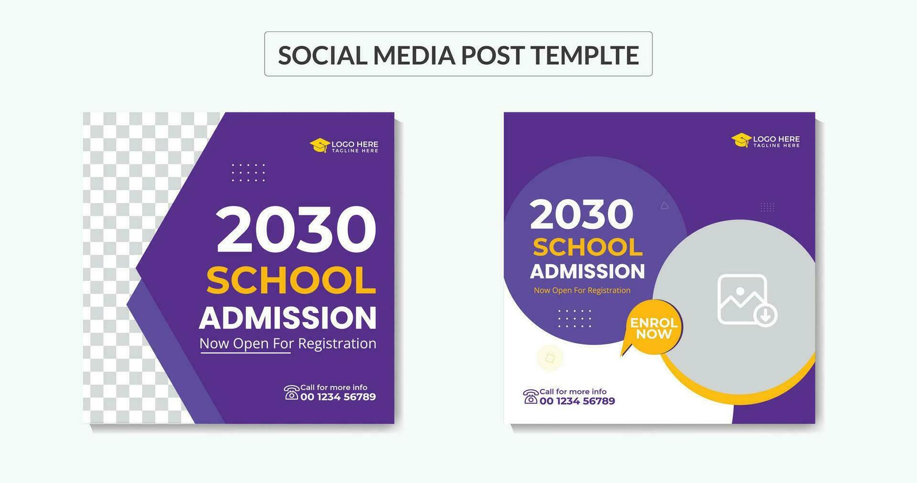 Kids School education admission social media post  back to school web banner vector