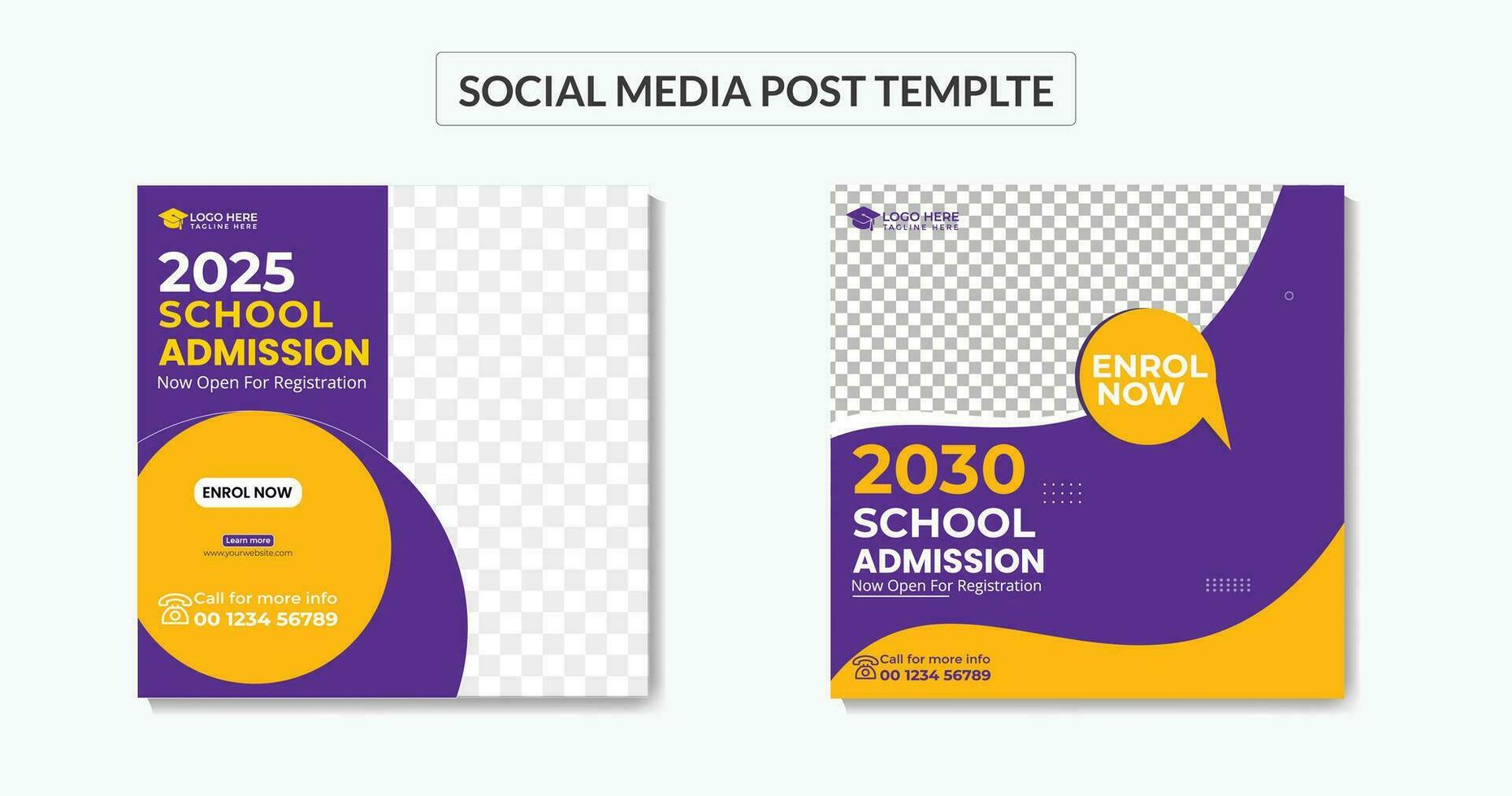 Kids School education admission social media post  back to school web banner vector