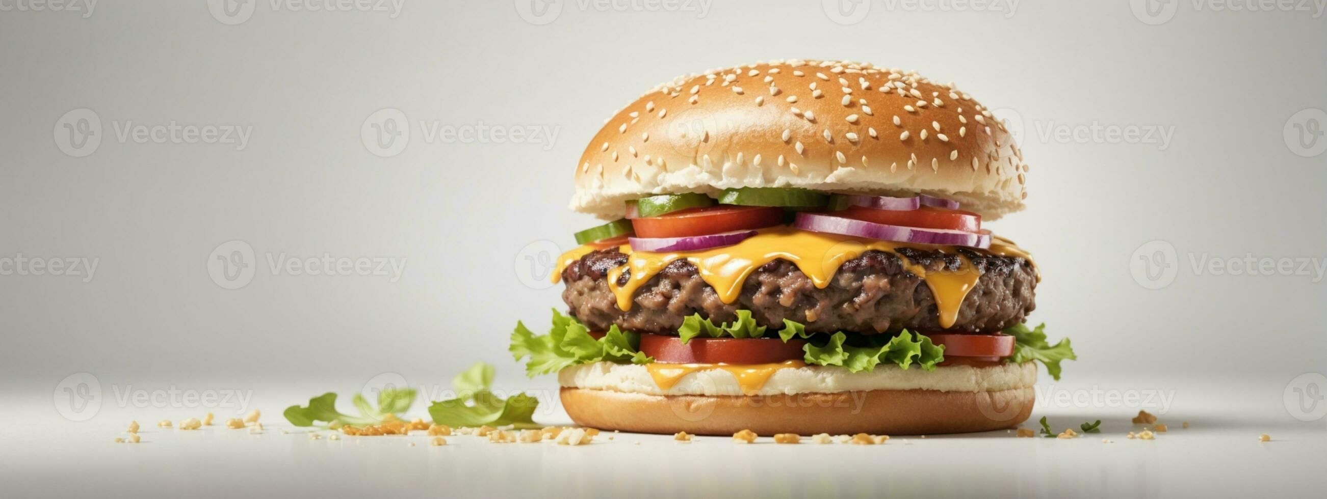 delicious burger. AI generated photo