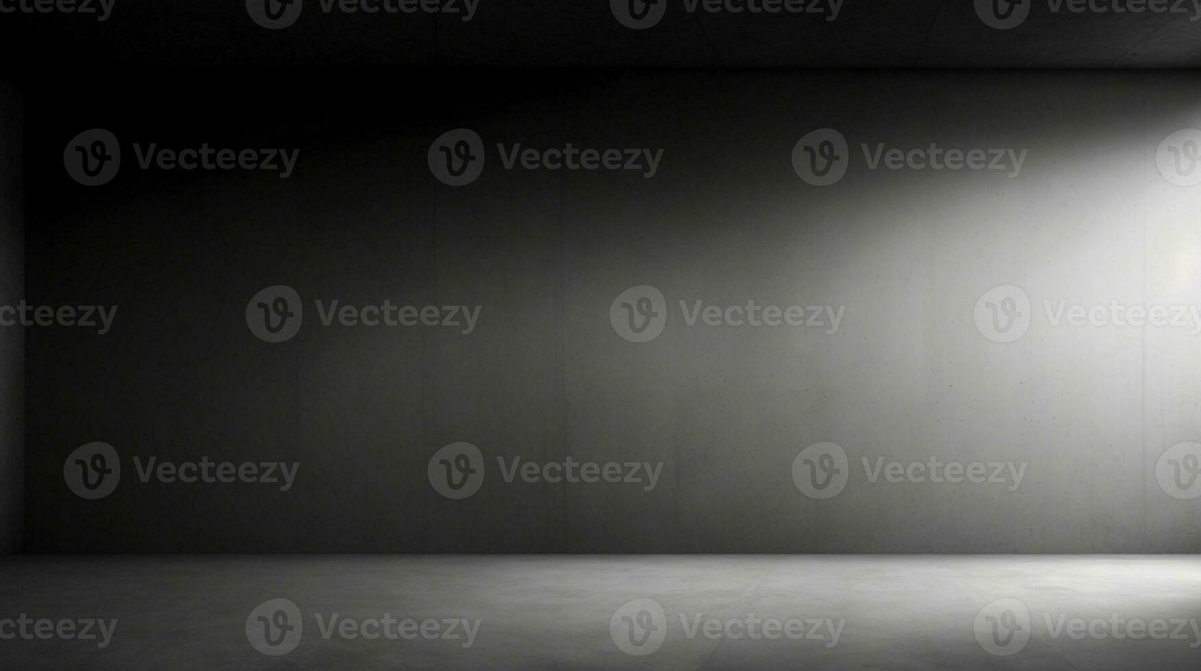 Empty dark abstract cement wall and studio room with smoke float up interior texture for display products wall background.. AI generated photo
