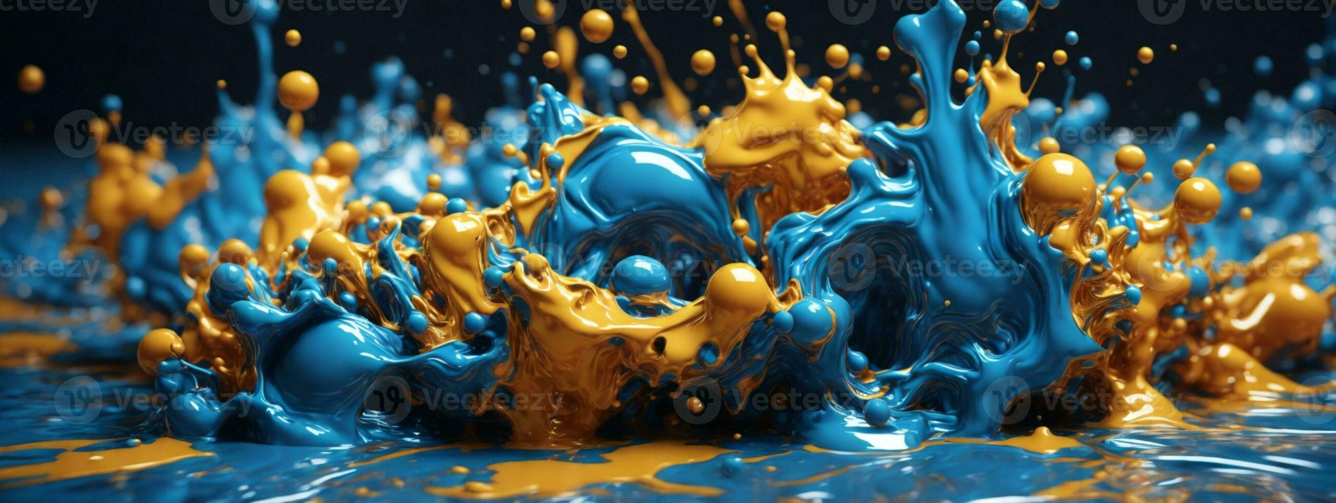 Abstract ink splash background. AI generated photo