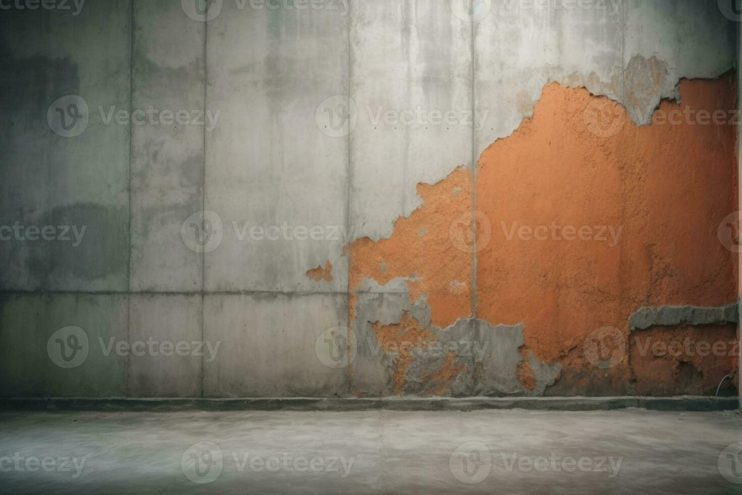 Wide concrete background wall texture for composing. AI generated photo