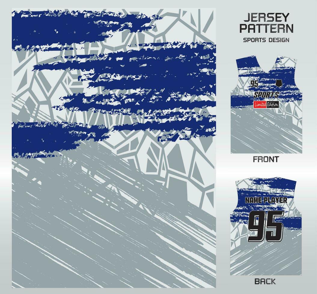 Pattern vector sports shirt background image.art of blue gray painting pattern design, illustration, textile background for sports t-shirt, football jersey shirt