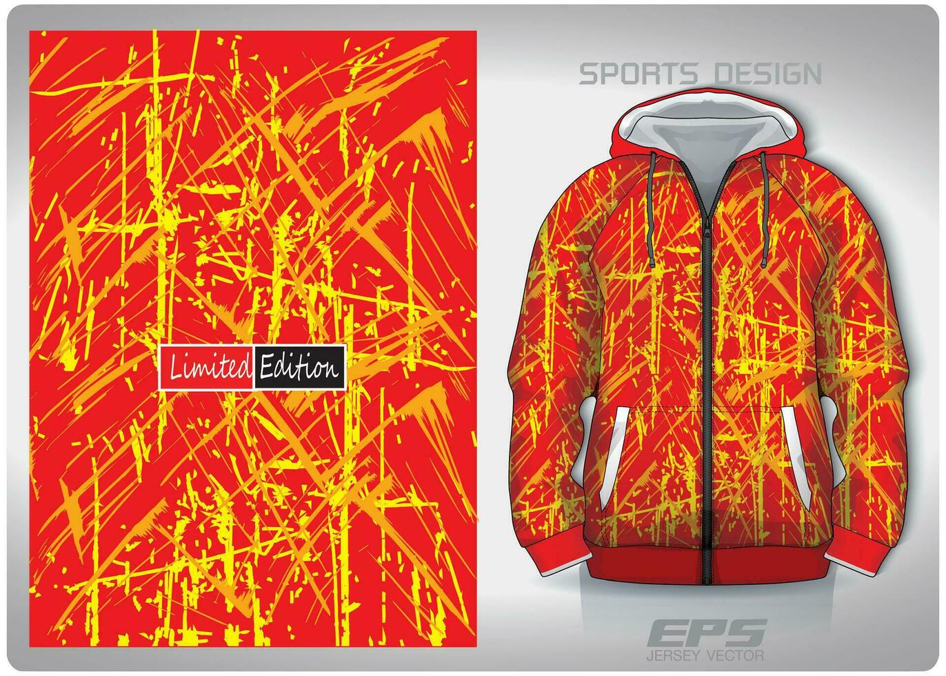 Vector sports shirt background image.red yellow color salad art pattern design, illustration, textile background for sports long sleeve hoodie, jersey hoodie