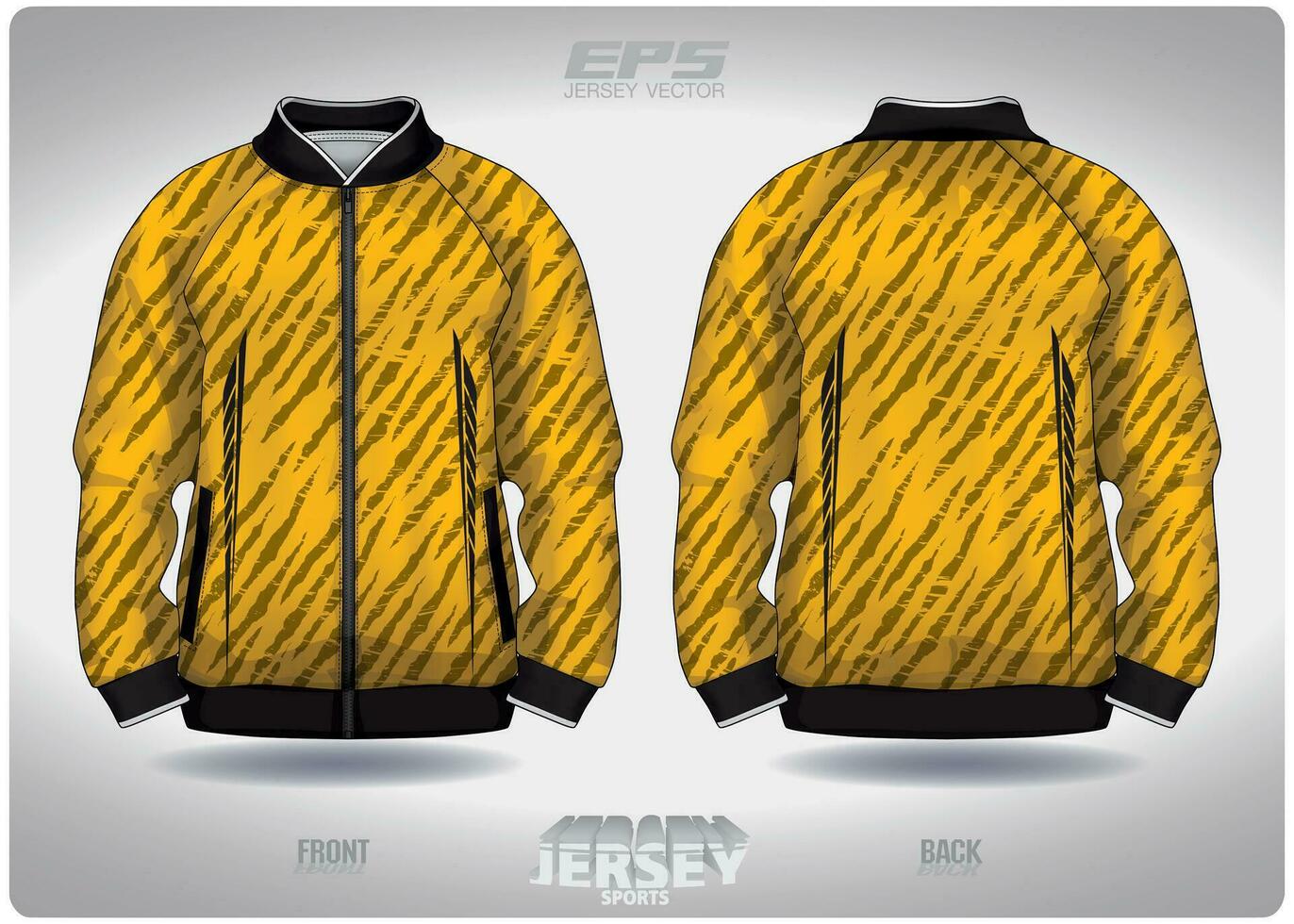 EPS jersey sports shirt vector.black and yellow tiger pattern design, illustration, textile background for sports long sleeve sweater vector