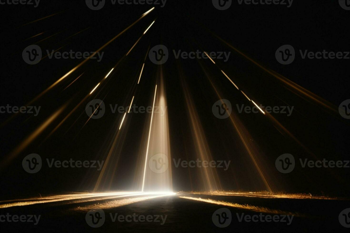 abstract beautiful rays of light on black background.. AI generated photo