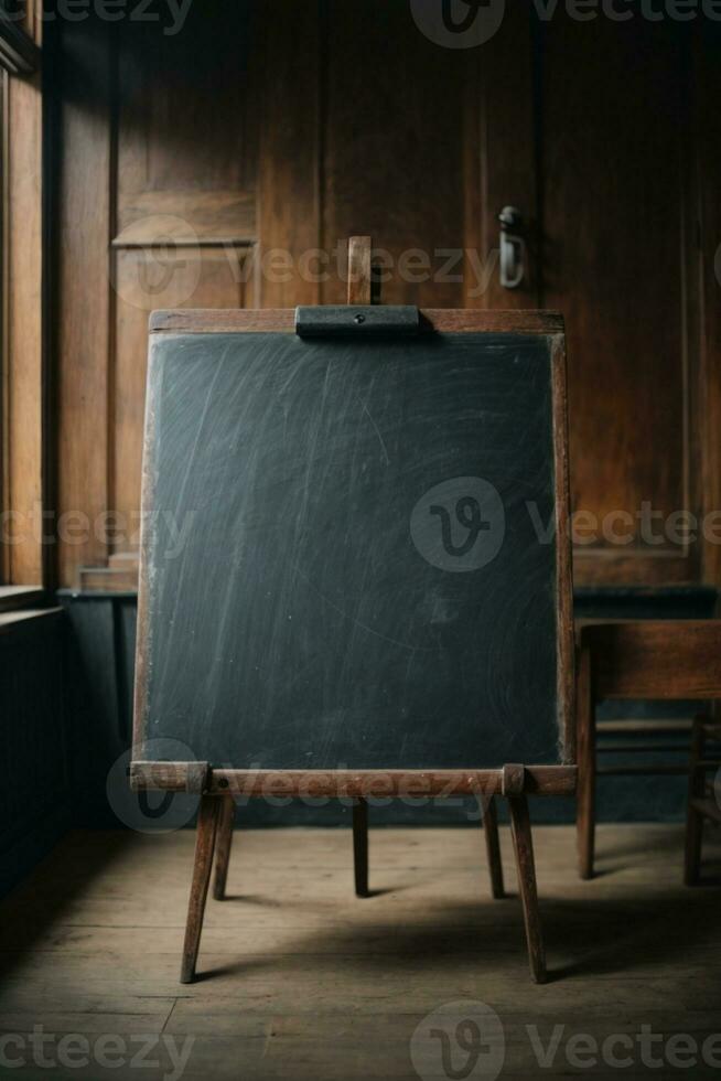 Vintage blackboard or school slate. AI generated photo