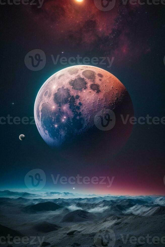 full moon close up. AI generated photo