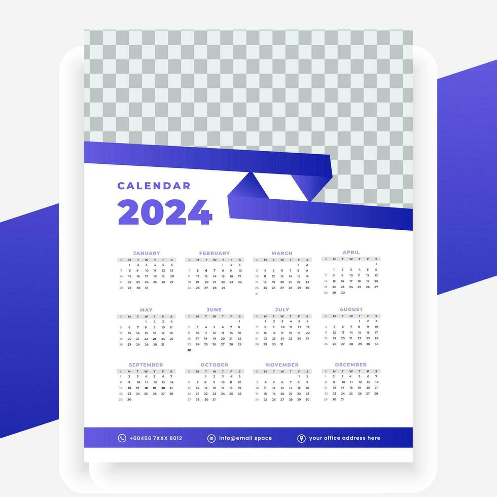 vector moderno estilo nuevo año 2024 calendario modelo