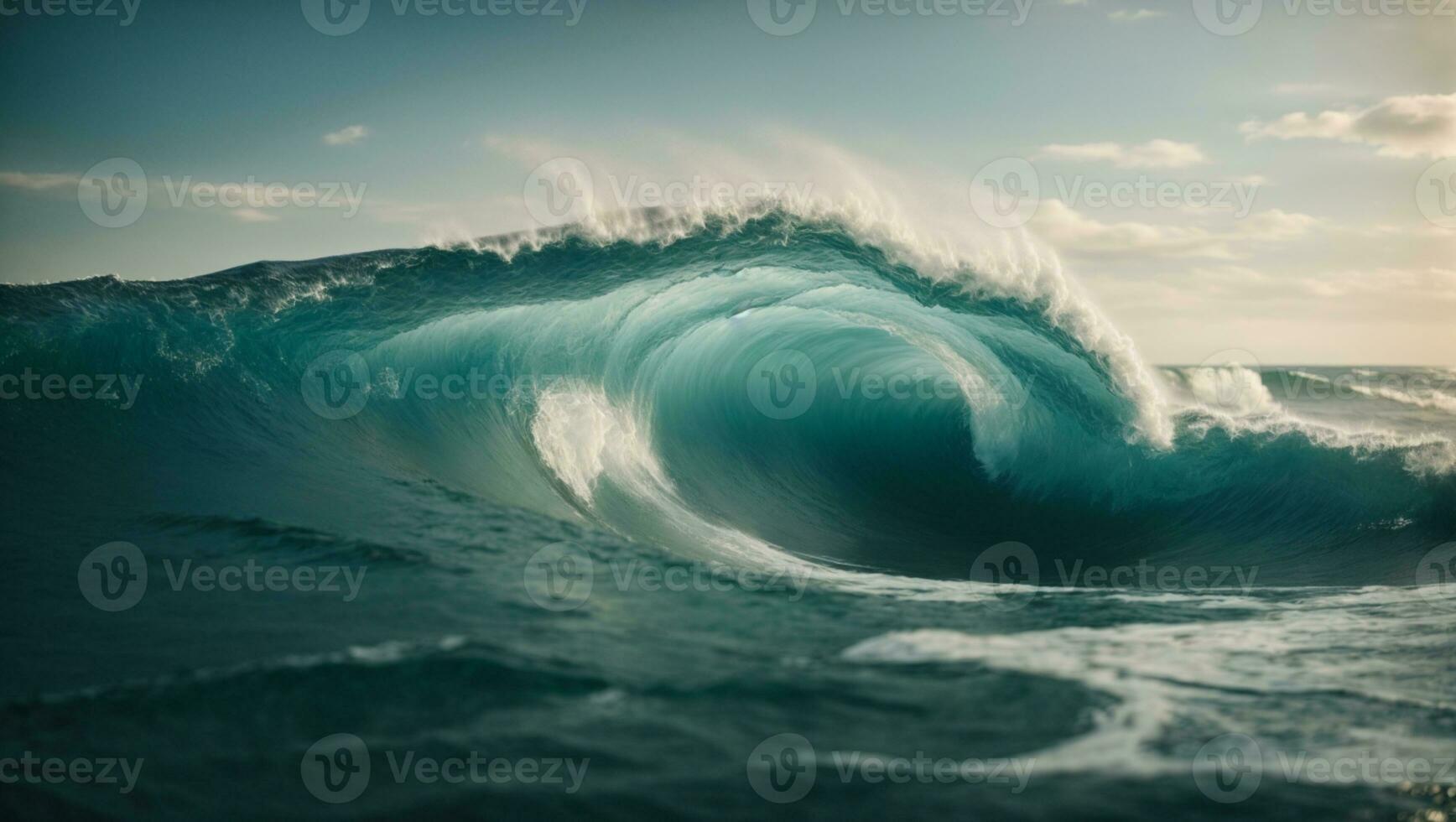 Ocean Wave. AI generated photo