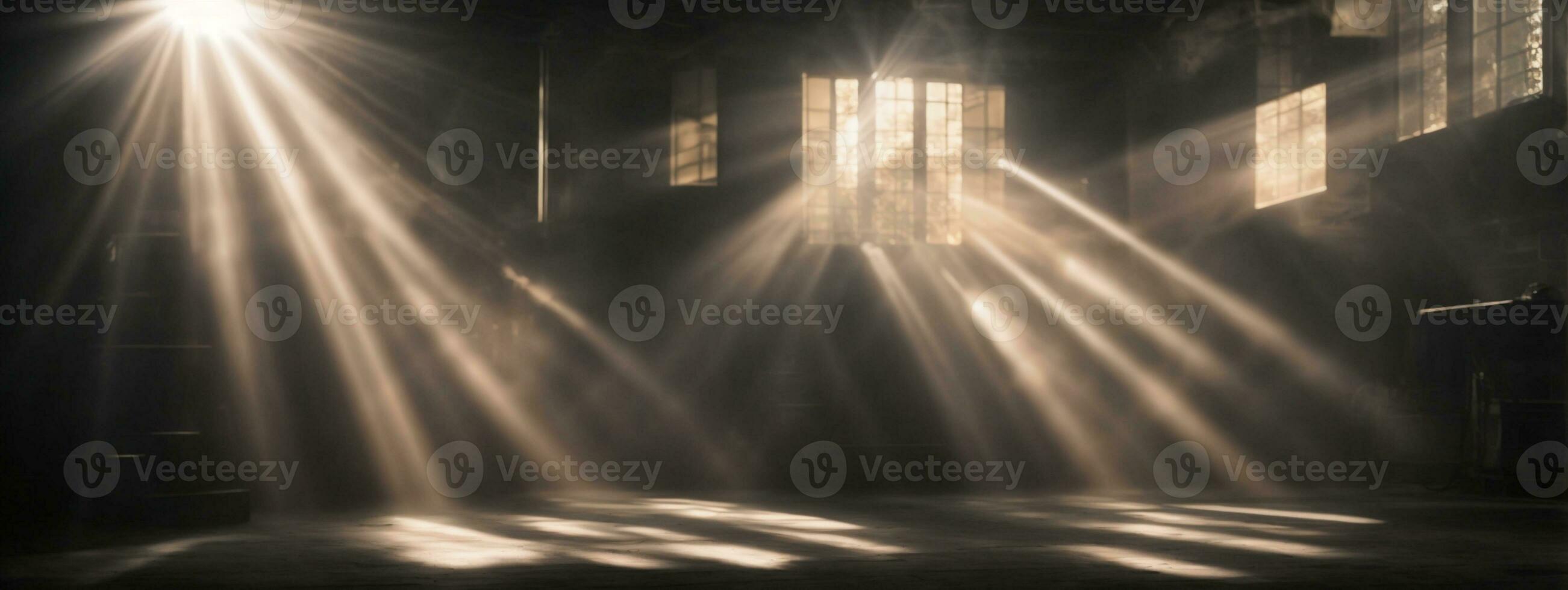 abstract beautiful rays of light on black background.. AI generated photo