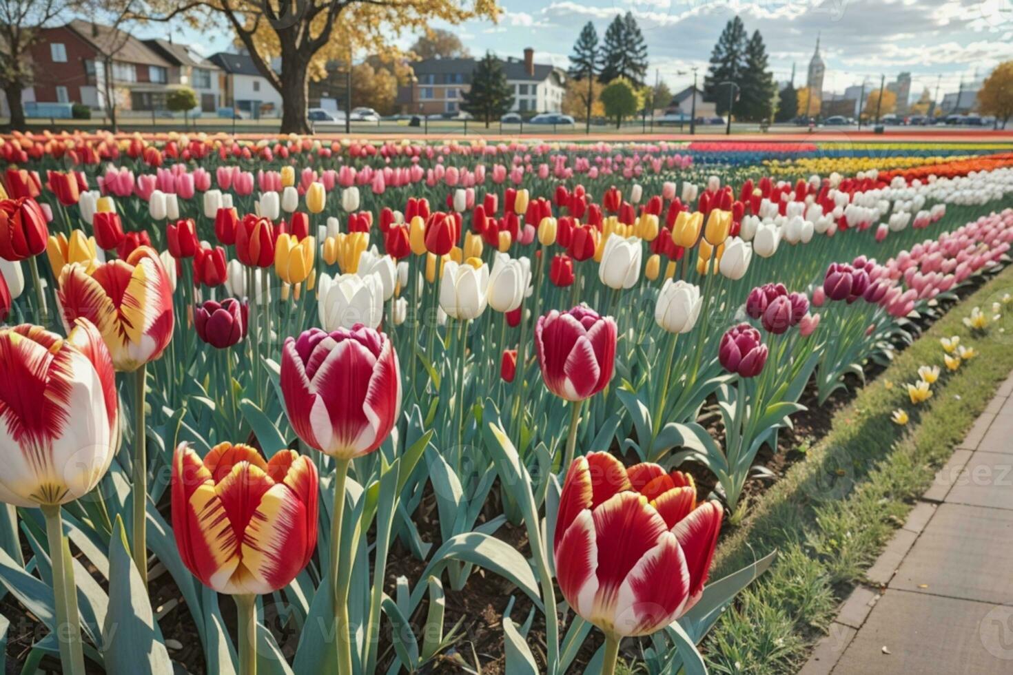 Tulips. AI generated photo