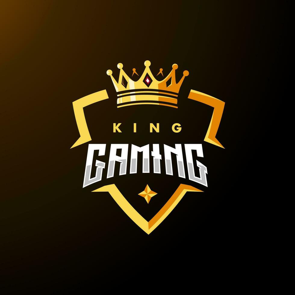 king gaming badge vector