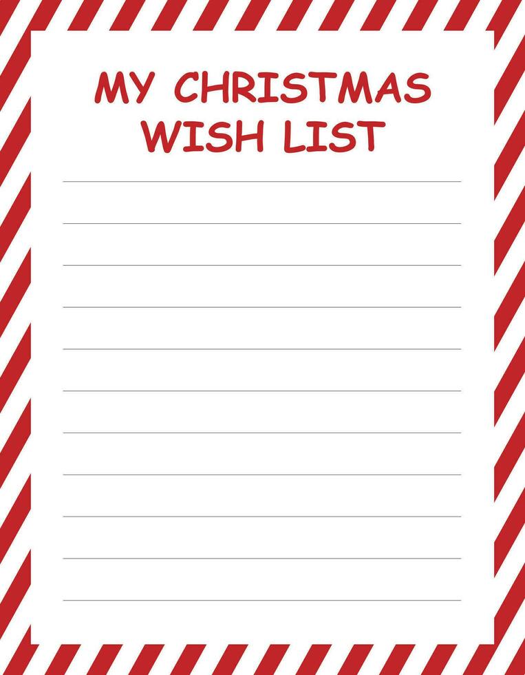 My christmas wishlist, simple design planner vector