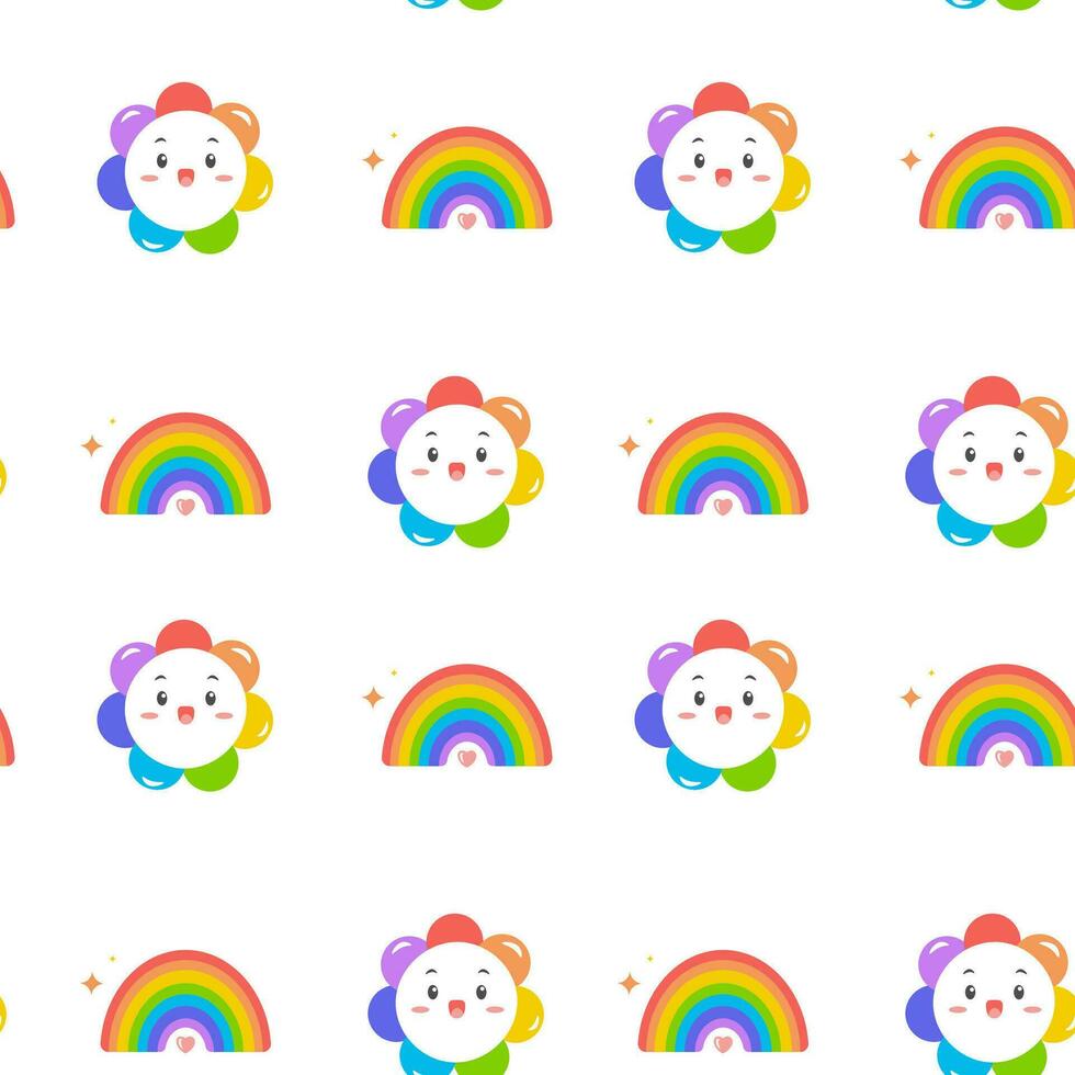 Baby rainbow colorful seamless pattern vector