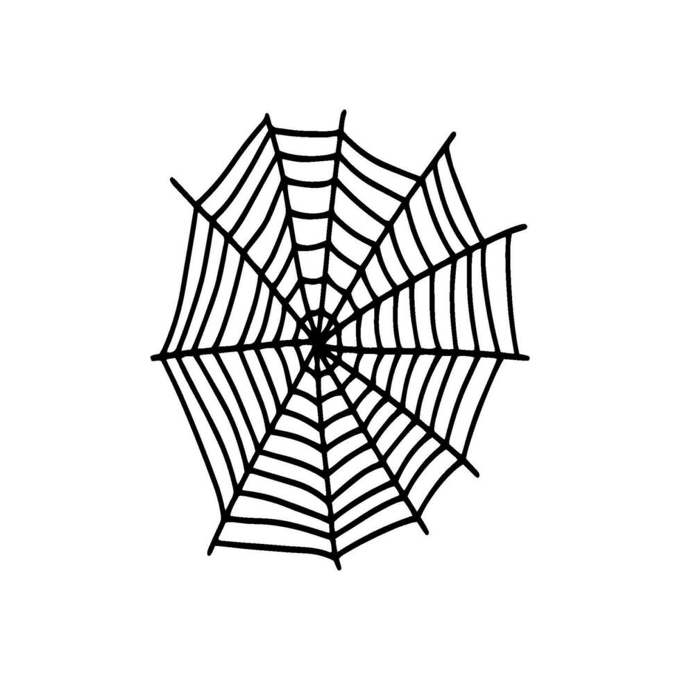 Cobweb. Spooky Halloween spider web. Vector isolated illustration. Gossamer. Spiderweb outline sign