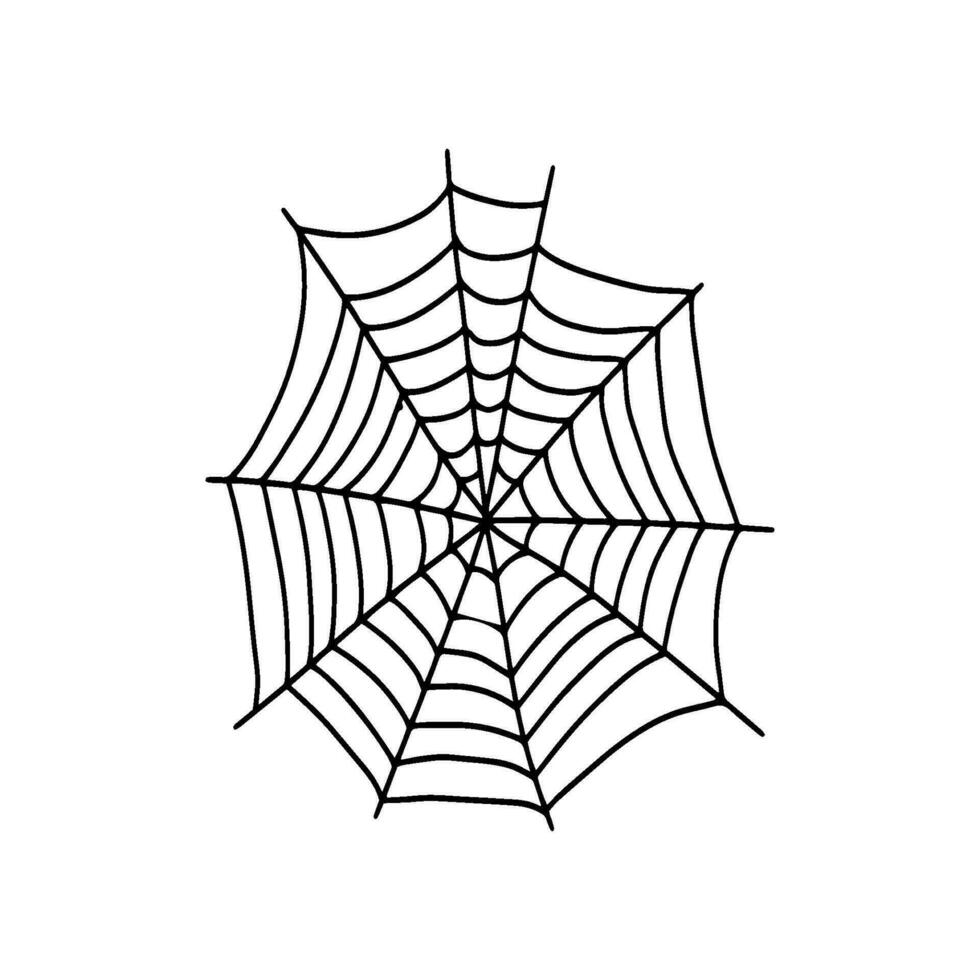Cobweb. Spooky Halloween spider web. Vector isolated illustration. Gossamer. Spiderweb outline sign