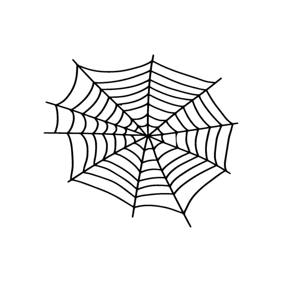 Cobweb. Spooky Halloween spider web. Vector isolated illustration. Gossamer. Spiderweb outline sign