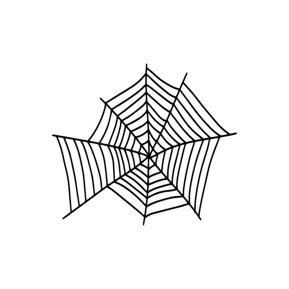 Cobweb. Spooky Halloween spider web. Vector isolated illustration. Gossamer. Spiderweb outline sign