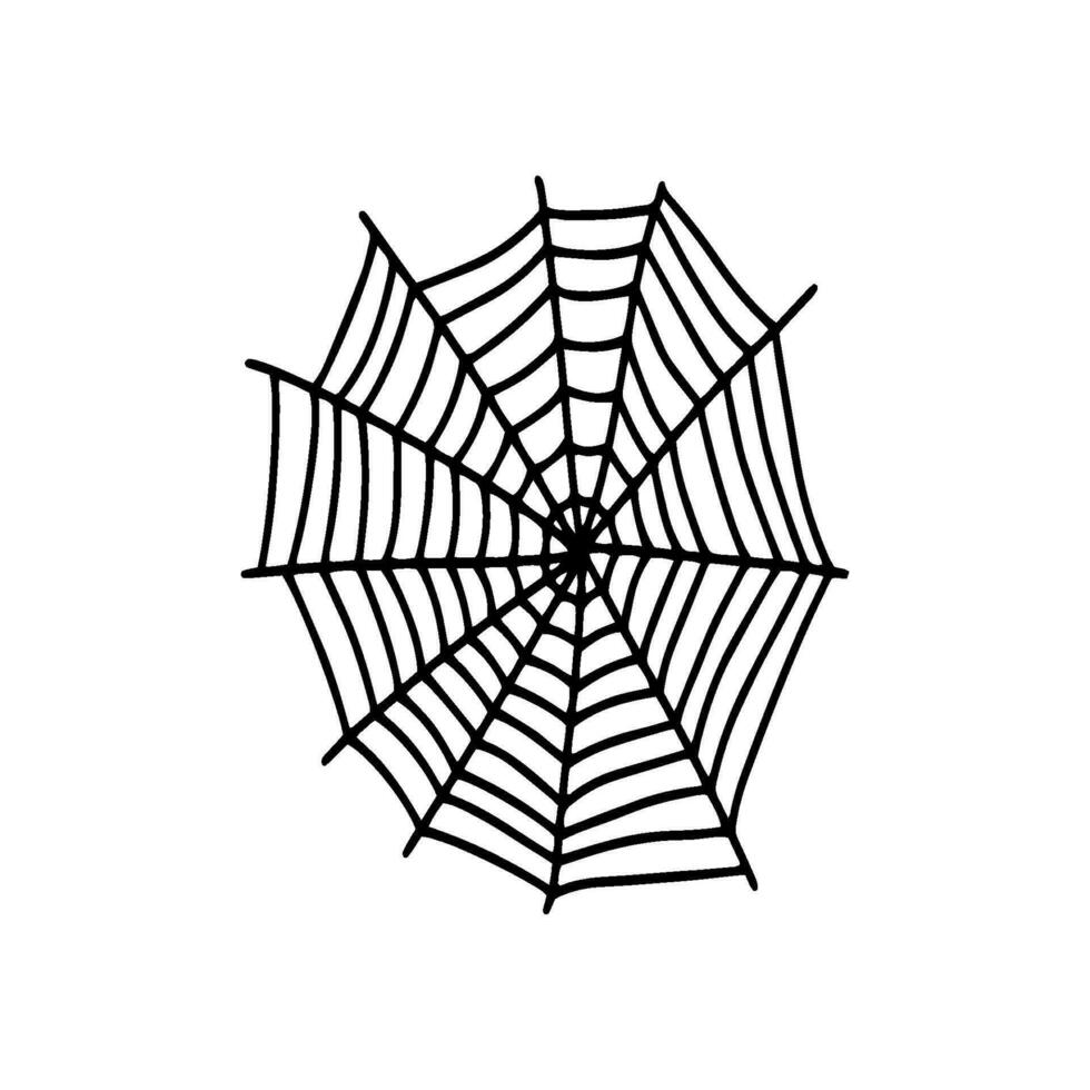 Cobweb. Spooky Halloween spider web. Vector isolated illustration. Gossamer. Spiderweb outline sign