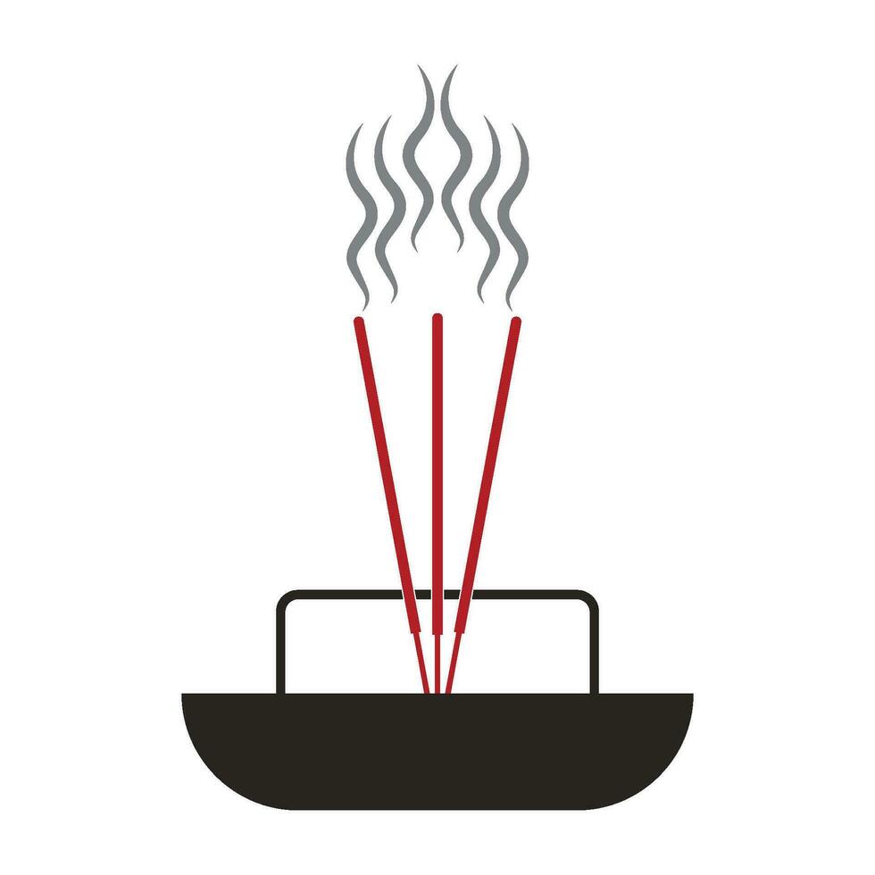 Chinese prayer incense vector icon