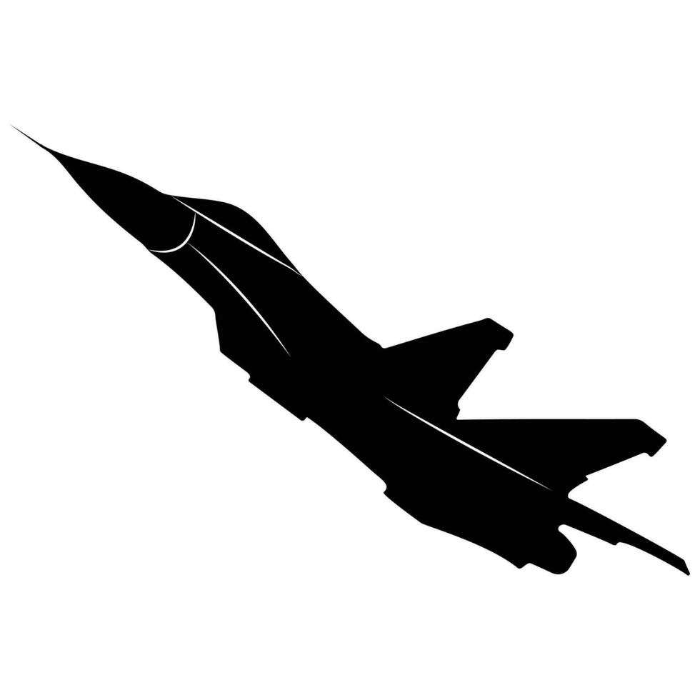 Silhouette Fighter Jet New vector