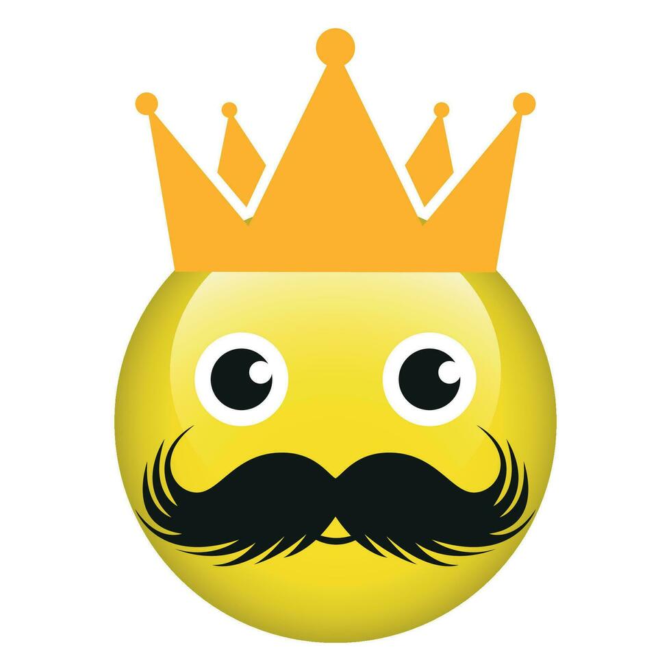 Illustration of emoticon emotion with mustache vector