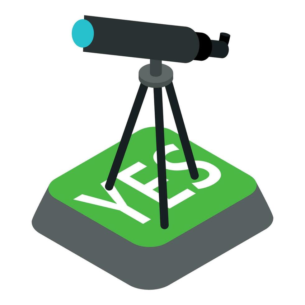 Astronomy concept icon isometric vector. Astronomical telescope on tripod icon vector