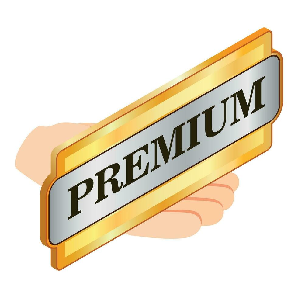 Premium quality icon isometric vector. Premium quality sign in human hand icon vector