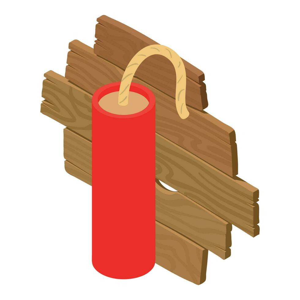 Adventurism concept icon isometric vector. Red dynamite stick with wick icon vector