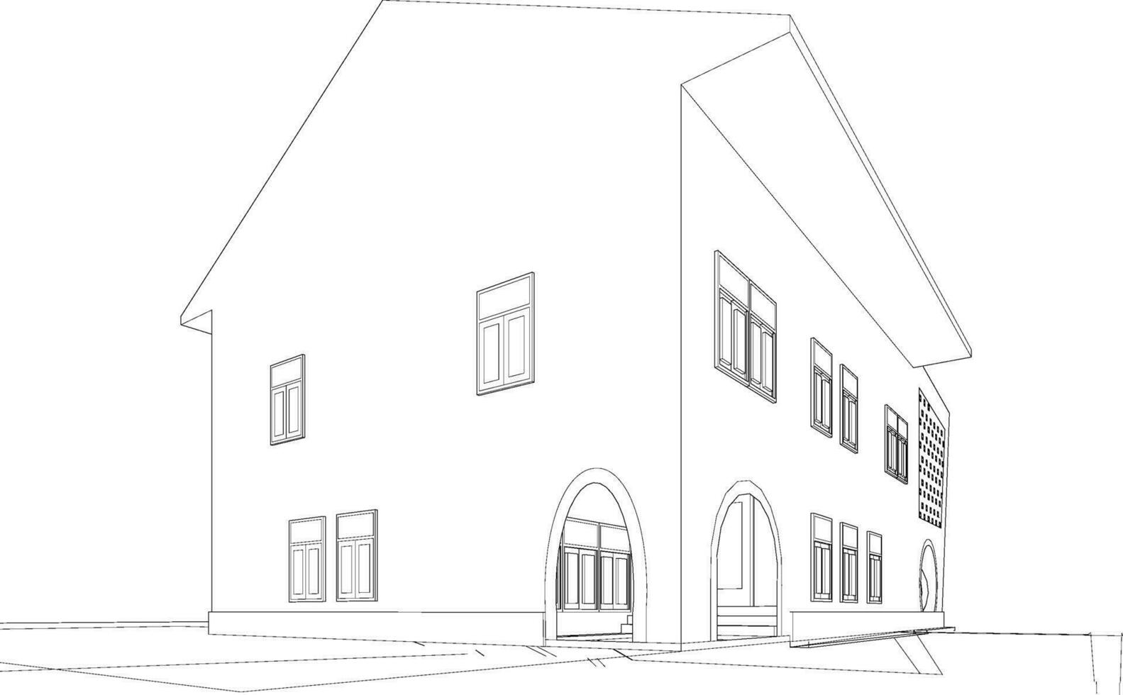 3D illustration of building project vector