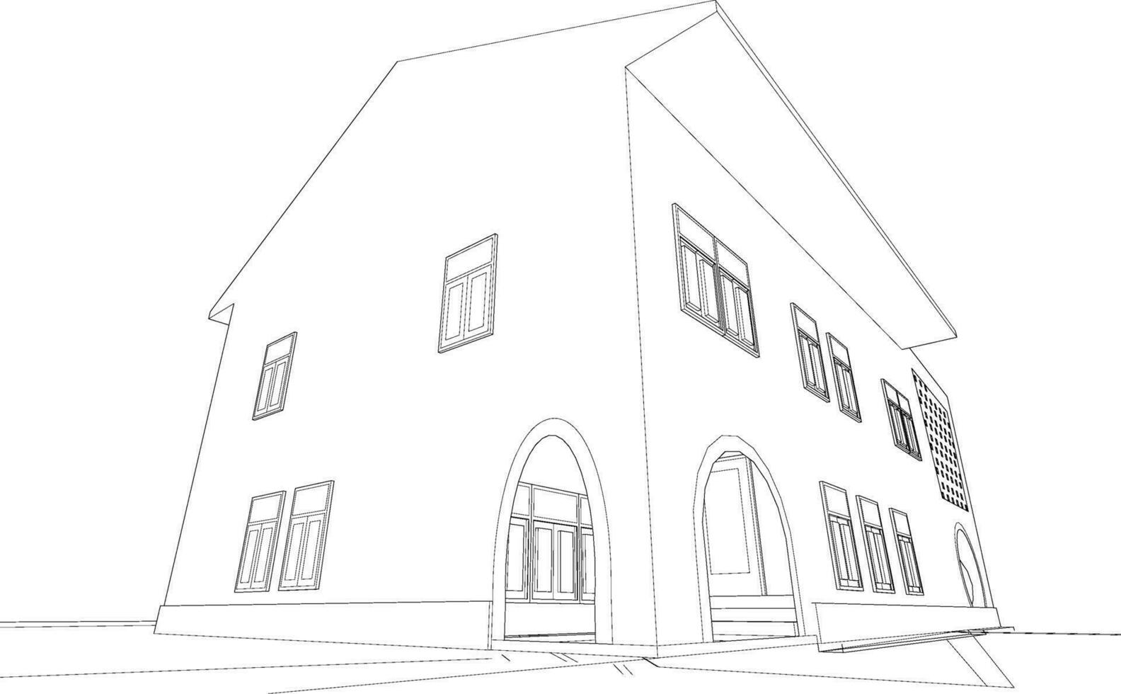 3D illustration of building project vector